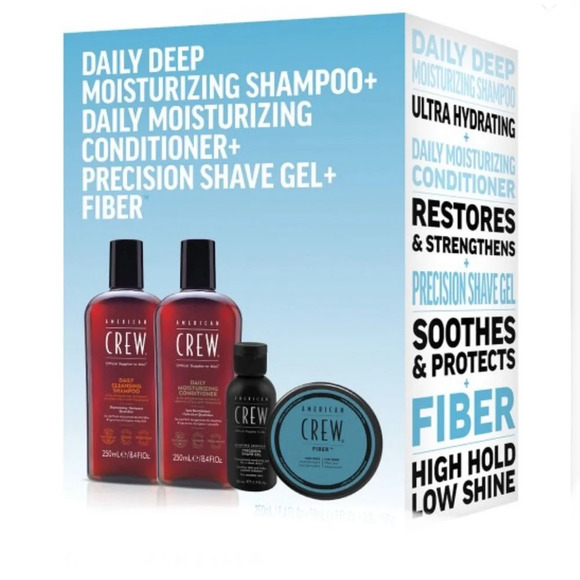 American Crew Deep Moisturizing Kit Shampoo Conditioner Shave Gel+ Styling paste - Picture 1 of 5